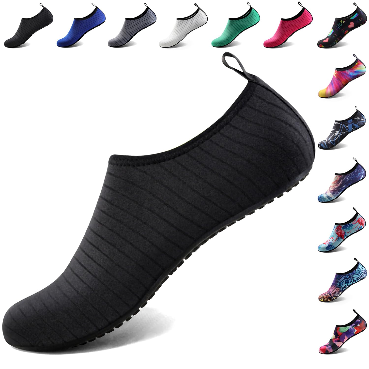 Water Shoes for Women Men Quick-Dry Aqua Socks Swim Beach Outfits Barefoot Yoga Exercise Wear Sport Accessories Pool Camping Must Haves River Hiking Youth Adult Size 8.5-9.5 Women/ 7.5-8.5 Men